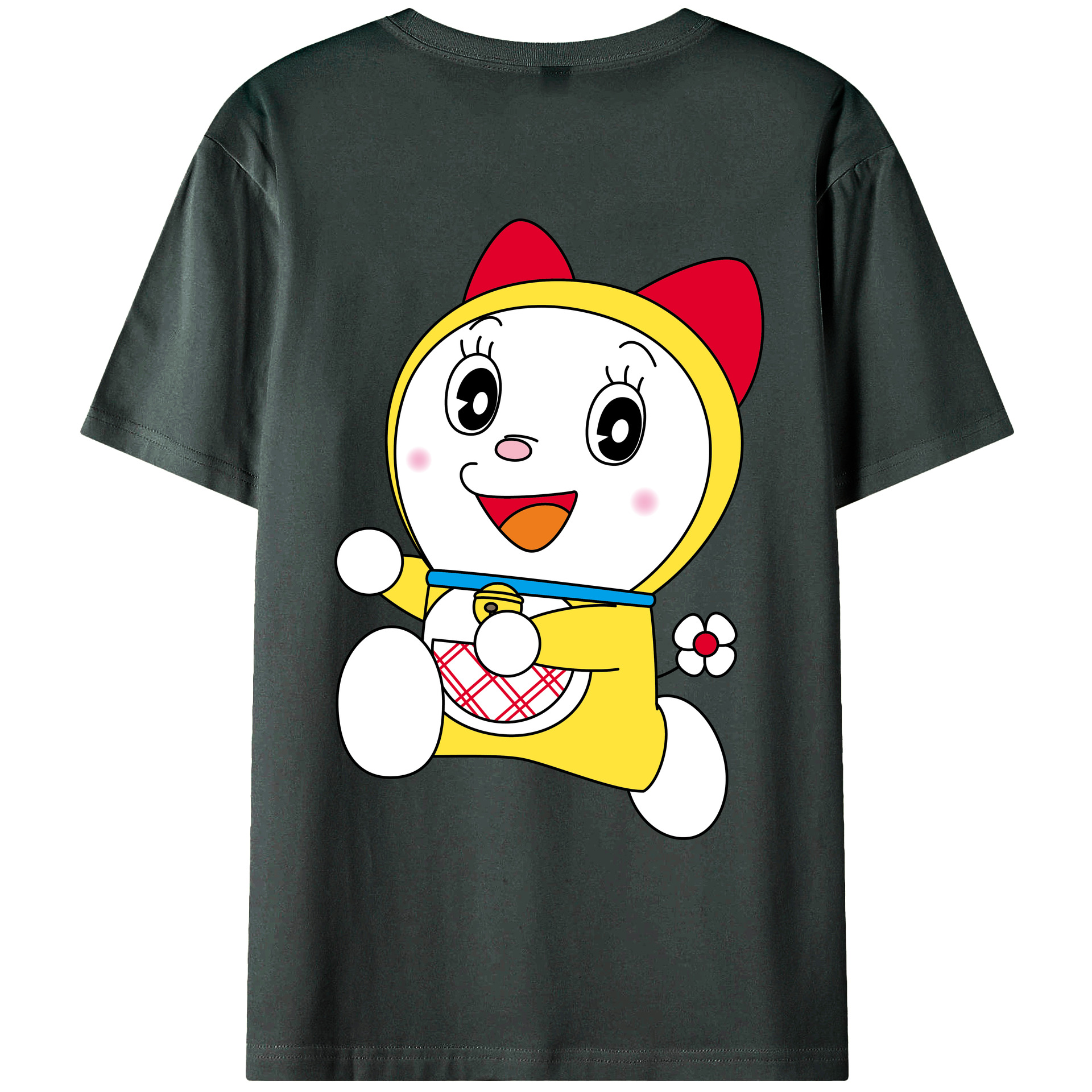 （画像用） ドラえもん ドラミ Doraemon Dorami 綿100％ メンズ半袖Tシャツ（バックプリント） 通気性
